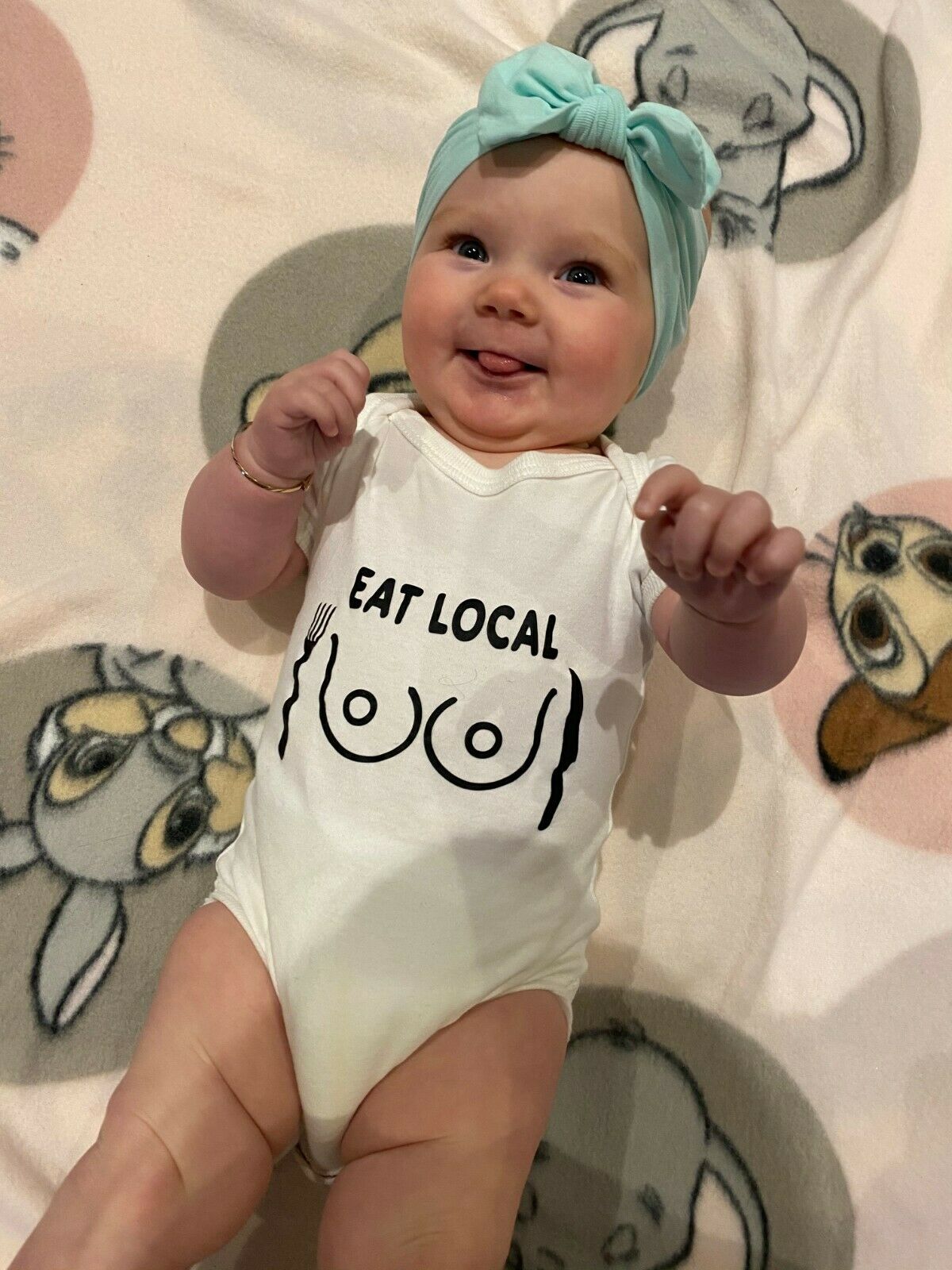 Funny Baby GrowsBaby Shower GiftBaby Xmas GiftPrintedEat LocalBaby