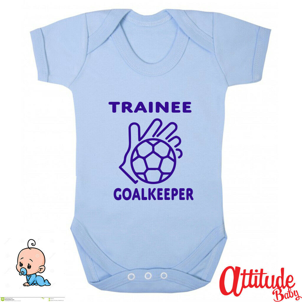 Football Baby GrowsTrainee GoalkeeperPregnancy AnnouncementBaby Shower Gifts Funny Baby